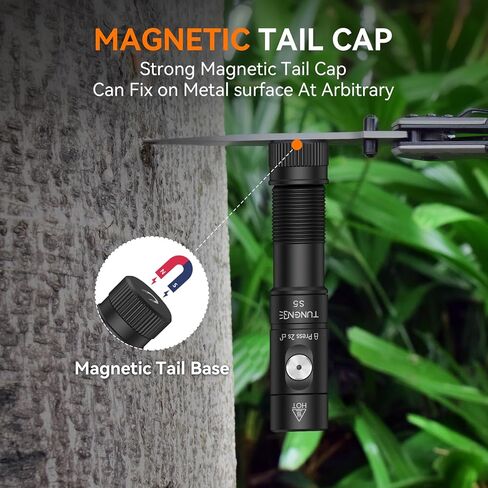 S21X Mini EDC Flashlight Rechargeable with Clip, 880 Lumens Super Bright AA Pocket Flashlight, Tactical Tail Switch & Magnet, 5 Mode Compact Light for Emergency, Outdoor, Camping(Green) in Saudi Arabia