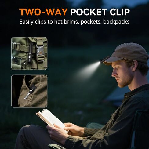 S21X Mini EDC Flashlight Rechargeable with Clip, 880 Lumens Super Bright AA Pocket Flashlight, Tactical Tail Switch & Magnet, 5 Mode Compact Light for Emergency, Outdoor, Camping(Green) in Saudi Arabia
