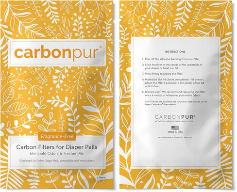 Activated Carbon Diaper Pail Deodorizer, Odor Absorbant Filter, Compatible with Dekor Classic and Plus, Made in USA (6, Dekor Classic+Plus) in Saudi Arabia