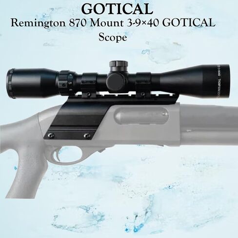 Remington 870 Mount 3-9×40 GOTICAL Scope | Saddle Mount, Rings and a GOTICAL Compact 3-9×40 Scope for Your Remington 870 Shotgun in 12GA or 20 GA, Fully Coated Lenses for Superior Clarity, Fogproof in Kuwait