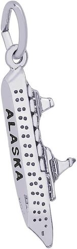 Rembrandt Alaska Cruise Ship Charm - Metal - Silver Sterling Silver in Kuwait