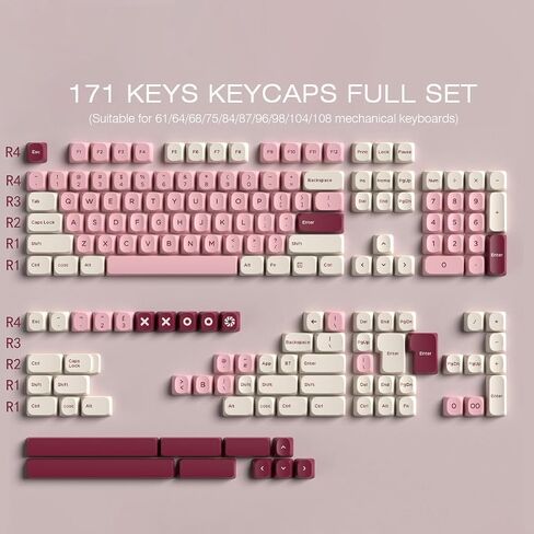 Sunzit Double Shot PBT Keycaps ، 171 Keys ymk keycaps Classic Black & Whood Gold Dye-Sub keycap مجموعة مفاتيح Cherry MX ISO/ANSI UK تخطي in Kuwait