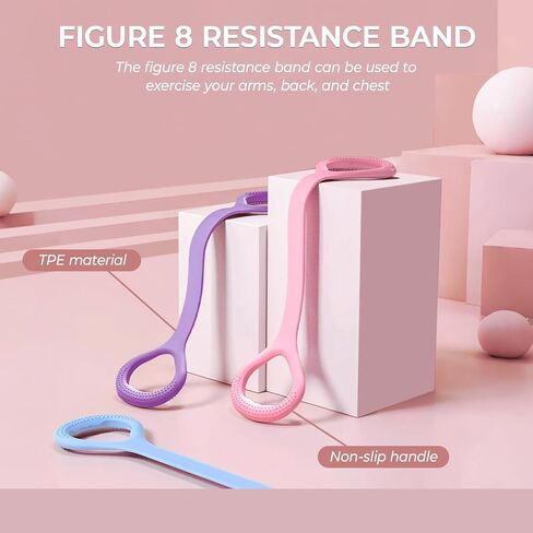 Resistance Band Set for Women, Loop Fabric Resistance Bands for Working Out, Figure 8 Resistance Band for Back, Flat Bands for Exercise for Physical Therapy, Strength Training in Saudi Arabia