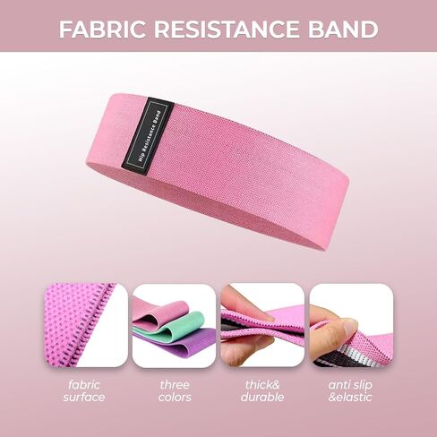 Resistance Band Set for Women, Loop Fabric Resistance Bands for Working Out, Figure 8 Resistance Band for Back, Flat Bands for Exercise for Physical Therapy, Strength Training in Saudi Arabia