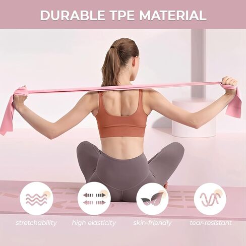 Resistance Band Set for Women, Loop Fabric Resistance Bands for Working Out, Figure 8 Resistance Band for Back, Flat Bands for Exercise for Physical Therapy, Strength Training in Saudi Arabia