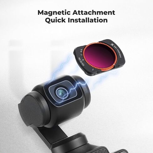 K&F Concept K-Series CPL ND Filter Kit Compatible with DJI OSMO Pocket 3 Creator Combo Accessories, CPL ND16 ND64 ND256 Magnetic Action Camera Neutral Density Polarising Filters HD Optical Glass in Saudi Arabia
