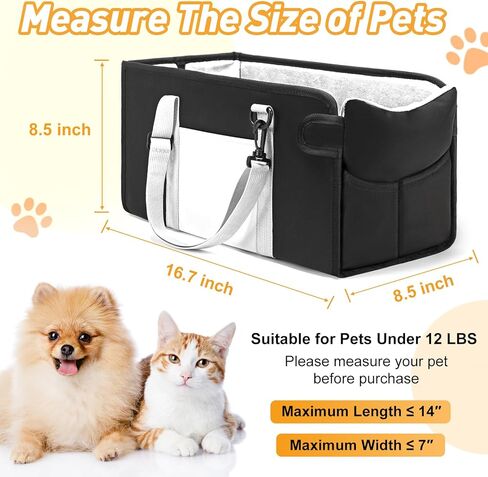 مقعد سيارة للكلاب للكلاب الصغيرة ، ومقعد سيارة للكلاب المركزية المحمولة مع وسادة قابلة للغسل ، وأشرطة قابلة للتعديل ، مقعد سلامة مقعد السيارة ، ومقعد التخزين للحيوانات الأليفة للسيارة الأسود in Kuwait
