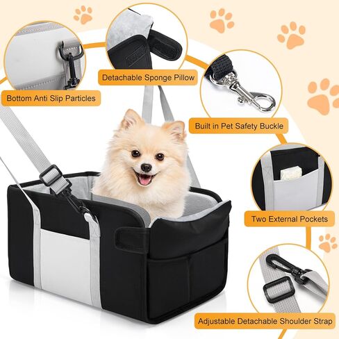 مقعد سيارة للكلاب للكلاب الصغيرة ، ومقعد سيارة للكلاب المركزية المحمولة مع وسادة قابلة للغسل ، وأشرطة قابلة للتعديل ، مقعد سلامة مقعد السيارة ، ومقعد التخزين للحيوانات الأليفة للسيارة الأسود in Kuwait
