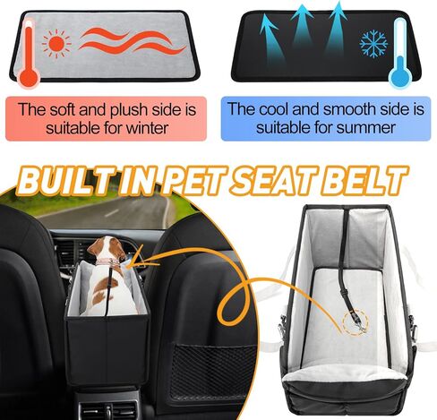 مقعد سيارة للكلاب للكلاب الصغيرة ، ومقعد سيارة للكلاب المركزية المحمولة مع وسادة قابلة للغسل ، وأشرطة قابلة للتعديل ، مقعد سلامة مقعد السيارة ، ومقعد التخزين للحيوانات الأليفة للسيارة الأسود in Kuwait