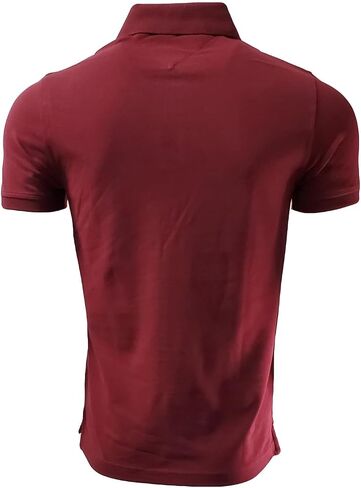 Tommy Hilfiger Mens Slim Fit Tip Pique Cotton Three Button Button Polo Shirt ، (متوسط ، نيلي باهت) in Kuwait