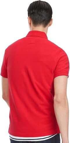 Tommy Hilfiger Mens Slim Fit Tip Pique Cotton Three Button Button Polo Shirt ، (متوسط ، نيلي باهت) in Kuwait