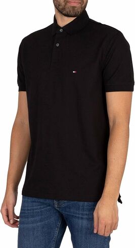 Tommy Hilfiger Mens Slim Fit Tip Pique Cotton Three Button Button Polo Shirt ، (متوسط ، نيلي باهت) in Kuwait