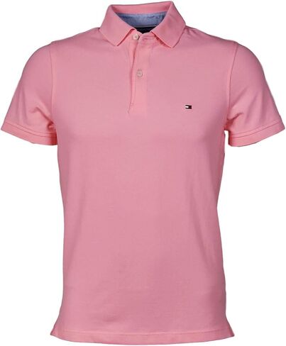 Tommy Hilfiger Mens Slim Fit Tip Pique Cotton Three Button Button Polo Shirt ، (متوسط ، نيلي باهت) in Kuwait