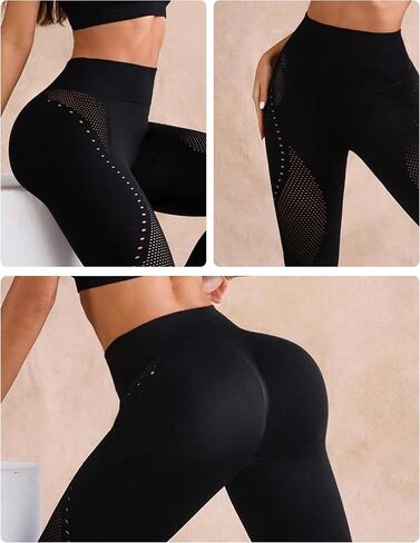 Womens High Waist Seamless Butt Lifting Leggings Compression Yoga Pants for Gym Running and Everyday Wear in Saudi Arabia