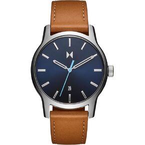 MVMT Classic II Men's 3 Hand Quartz Watch, Leather Strap, Stainless Steel, Water Resistant up to 5ATM/50 Meters - Everyday Sport Wear for Him - 44mm in Kuwait