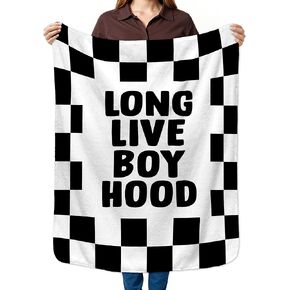 HIWX Black and White Checkered Kids Blanket, Checkered Nursery Blankets, Trendy Retro Preppy Rad Little Dude Throw Blanket for Kids Boys Room Bedroom Dorm Home Office Couch Bed Decor, 40x30 Inches in Kuwait