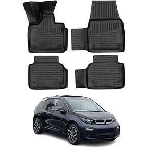 OMAC Custom Floor Mats & Cargo Liners for BMW i3 2014-2021 Rubber TPE Black 5Pcs in Kuwait