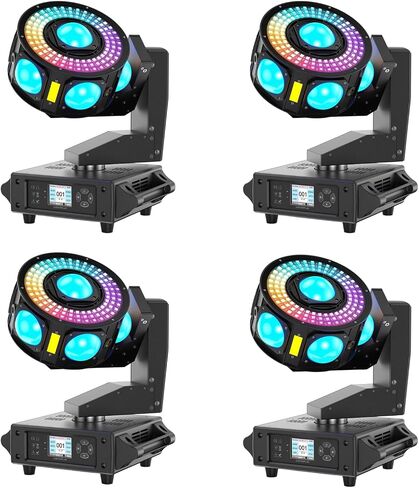 ضوء رأس متحرك DJ، XYZ 3 محاور دوارة لا نهائية 7 عوارض LED إضاءة مسرح مع دائرة ملونة 108 × 0.2 وات، تأثير ستروب مرصع بالنجوم والعنبر، تنشيط الصوت DMX512 19/25CH لحفلات الديسكو وحفلات الزفاف الحية in Kuwait