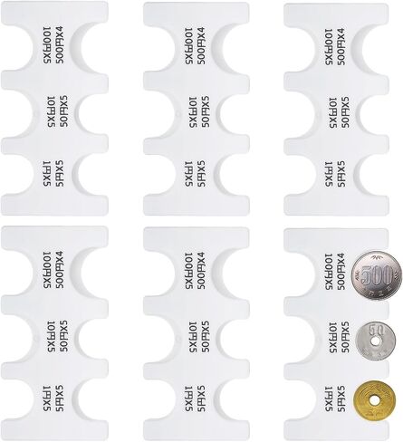 PATIKIL 6Pcs Japanese Coin Holder, Portable JPY Coin Organiser Dispenser Coin Hard Case Storage 6 Slots, Great for Home, Office, Collection, Blue in Saudi Arabia