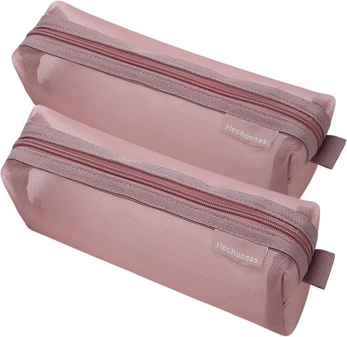 Mesh Cosmetic Bag Portable Clear Makeup Bags Mesh Zipper Pouch for Home Office Travel Accessories Organizer (2PCS Black & Grey) in Kuwait