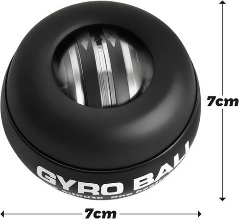 Gyroball Loop Black Case Wrist Trainer Ball Auto Start 5 Level Resistance/Light Control Gyroscopic Forearm Trainer for Strengthening Arms Fingers Wrist in Saudi Arabia