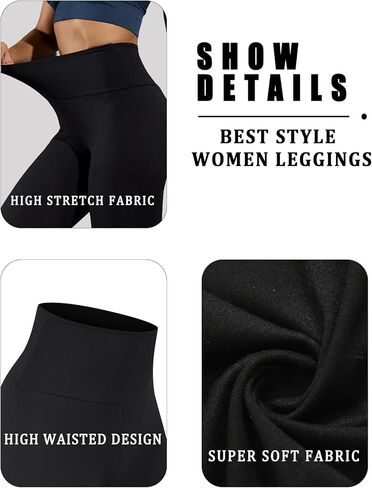 2 Pack Leggings for Women, Buttery Soft High Waisted Tummy Control No See Through Yoga Pants Workout Running Leggings in Saudi Arabia