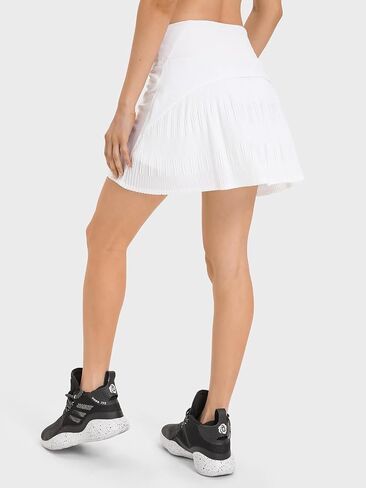 Women's Pleated Athletic Skirt 15" - Tennis Skirts with Built-in Biker Shorts Active Golf Skort in Saudi Arabia