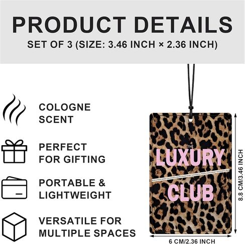 Preppy Pinpy Leopard Car Air Stremener 4 PCS ، Trendy Retro Lucky 8 Ball CHEETAH ACE CARD LIPS Hanging Air Trants For Cars Close Close Books ، Girly Car Accessories Mirror Decor in Kuwait