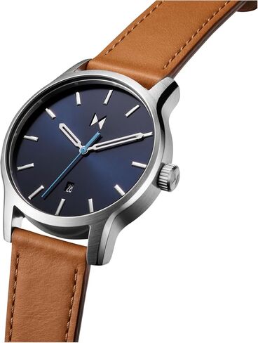 MVMT Classic II Men's 3 Hand Quartz Watch, Leather Strap, Stainless Steel, Water Resistant up to 5ATM/50 Meters - Everyday Sport Wear for Him - 44mm in Kuwait
