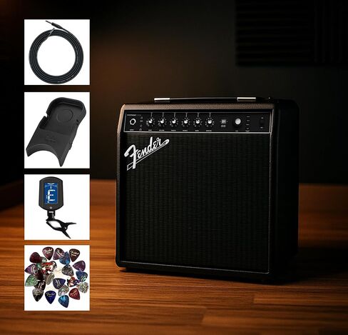 Fender Mustang LTX100 Guitar Combo Amplifier - Black Bundle with Instrument Cable, Austin Bazaar Exclusive 12-Pack Picks and Instructional DVD in Saudi Arabia
