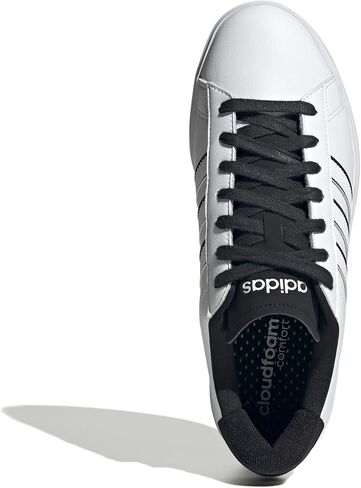 adidas Men's Grand Court 2.0 Sneaker, White/White/Black, 8 in Saudi Arabia