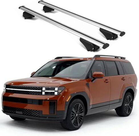 ERKUL Roof Rack Cross Bars for Hyundai Santa Fe 2024-2025 | Aluminum Crossbars with Anti Theft Lock for Rooftop | Compatible with Raised Rails - Black in Saudi Arabia