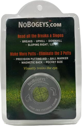 NoBogeys Precision Green Reader - Aluminum Golf Ball Marker with Magnetic Back - Pocket Size, Accurate Putting Aid for Golf in Saudi Arabia