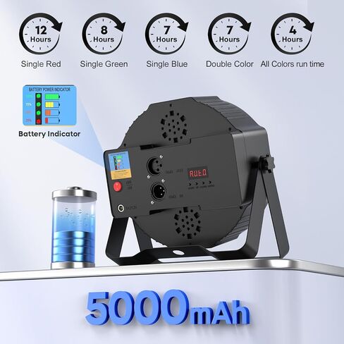 مصابيح HOLDLAMP قابلة لإعادة الشحن بقدرة 36 ​​وات RGB تعمل بالبطارية، مصابيح LED لاسلكية DJ تضيء الصوت المنشط والتحكم عن بعد لأحداث الزفاف والنادي والحفلات وإضاءة مسرح الكنيسة، 4 عبوات in Kuwait