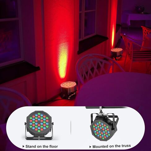 مصابيح HOLDLAMP قابلة لإعادة الشحن بقدرة 36 ​​وات RGB تعمل بالبطارية، مصابيح LED لاسلكية DJ تضيء الصوت المنشط والتحكم عن بعد لأحداث الزفاف والنادي والحفلات وإضاءة مسرح الكنيسة، 4 عبوات in Kuwait
