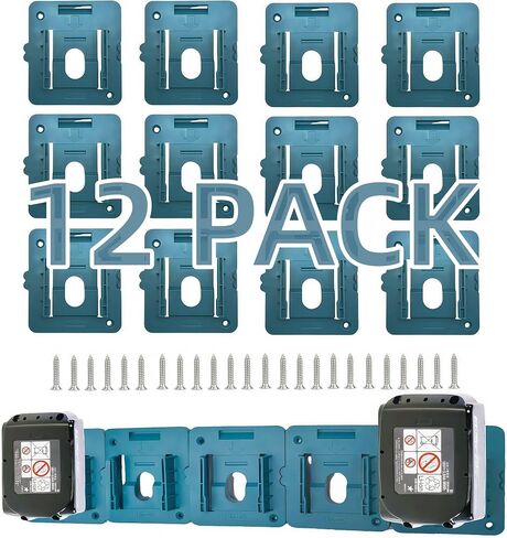12 حزمة حامل البطارية متوافق مع بطارية Makita 18V ، حامل حائط حائط مناسب لـ BL1860 BL1850 BL1840 BL1830 in Kuwait