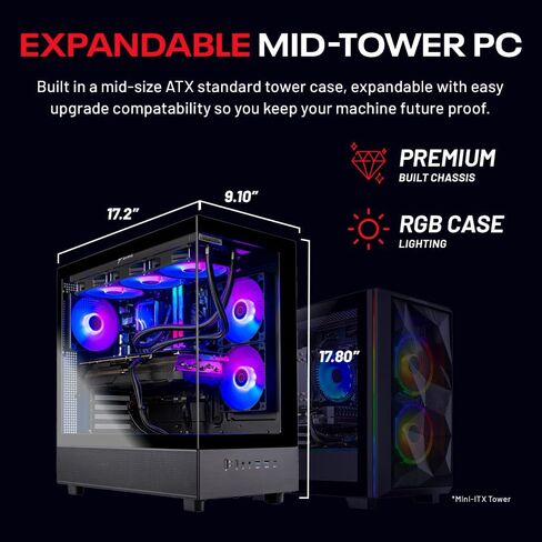 Skytech Gaming Aqua Desktop PC ، Ryzen 7 9700x 3.8 GHz (5.5GHz) ، AMD RX 9060XT 16GB ، 1TB Gen4 NVME SSD ، 32GB DDR5 RAM 5200 RGB ، 850W GOLD ATX 3 PSU ، 360MM ARGB AIO ، WI-FI ، WIN 11 in Kuwait
