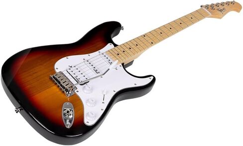 Monoprice 6-String Cali DLX Plus Electric Guitar - Right Handed, Gig Bag, Solid Ash Body, Sunburst - Indio Series in Saudi Arabia