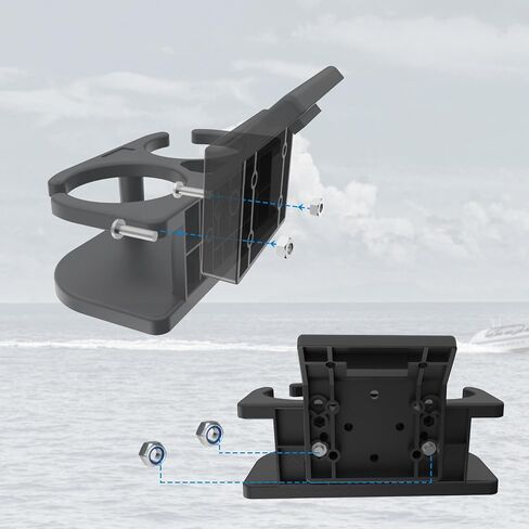 45° Double Cup Holder for Lund/G3/Ranger Boats - Heavy Duty Marine-Grade Drink Holder Fits Sport Track & 45° Gunnel Tracks. in Kuwait