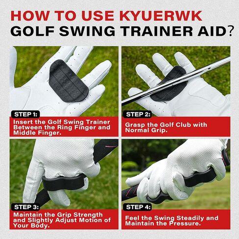 Golf Swing Training Aid, Golf Grip Training Aid Tool, Ergonomic Silicone Upgrade T Grip Trainer Kit for Improve Posture in Saudi Arabia