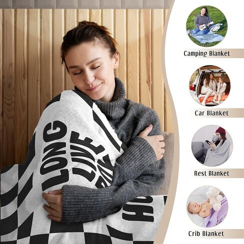 HIWX Black and White Checkered Kids Blanket, Checkered Nursery Blankets, Trendy Retro Preppy Rad Little Dude Throw Blanket for Kids Boys Room Bedroom Dorm Home Office Couch Bed Decor, 40x30 Inches in Kuwait