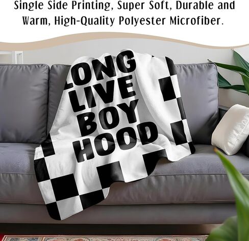 HIWX Black and White Checkered Kids Blanket, Checkered Nursery Blankets, Trendy Retro Preppy Rad Little Dude Throw Blanket for Kids Boys Room Bedroom Dorm Home Office Couch Bed Decor, 40x30 Inches in Kuwait