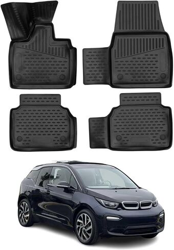 OMAC Custom Floor Mats & Cargo Liners for BMW i3 2014-2021 Rubber TPE Black 5Pcs in Kuwait