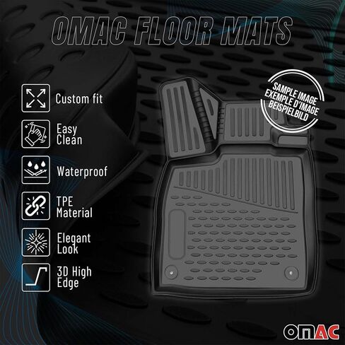 OMAC Custom Floor Mats & Cargo Liners for BMW i3 2014-2021 Rubber TPE Black 5Pcs in Kuwait