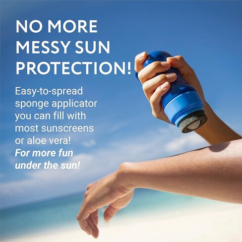 APPRESA SUNSCREEN APPONDATOR - 6 أونصة ، زجاجة زرقاء قابلة لإعادة الملء مع إسفنجات بديلة للتبديل عن واقية من الرغوة - قناة أسطوانة ومستحضر للأطفال والكبار in Kuwait