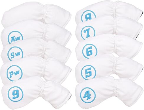 10pcs/Set Soft Leather with Puppy Design Golf Club Iron Head Covers 4-9, Pw,Sw,Aw,Blank One Fit Right Hand Irons in Saudi Arabia