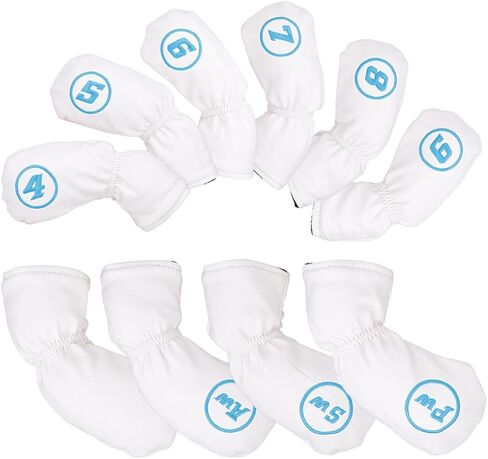 10pcs/Set Soft Leather with Puppy Design Golf Club Iron Head Covers 4-9, Pw,Sw,Aw,Blank One Fit Right Hand Irons in Saudi Arabia