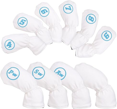 10pcs/Set Soft Leather with Puppy Design Golf Club Iron Head Covers 4-9, Pw,Sw,Aw,Blank One Fit Right Hand Irons in Saudi Arabia