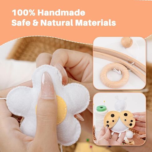High-Contrast Black & White Fish Montessori Baby Mobile for Crib, Adjustable Wooden Arm Holder, Easy Clip-On Nursery Decor for Visual Stimulation & Gift in Saudi Arabia