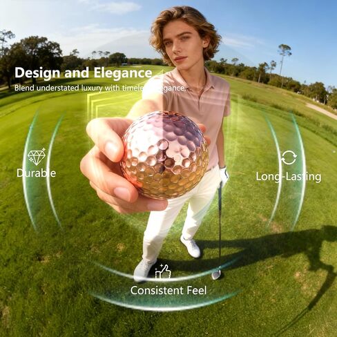 Pink Gold Gradient Laser Golf Balls - 4 Balls Premium Gift Box, Urethane Cover for Superior Spin & Distance - High Visibility Alignment Aid - Ideal Golf Tournament Prizes, Unique Gifts for Golfers in Saudi Arabia